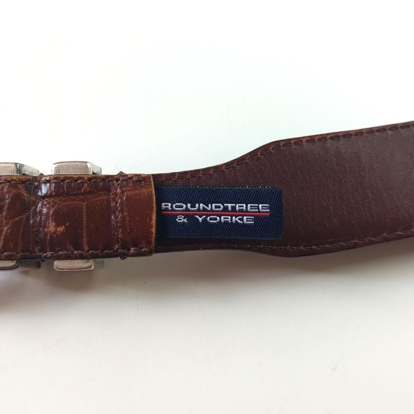 Roundtree & Yorke 90's Vintage Western Concho Full Grain Leather Belt Brown 38 - Picture 6 of 9